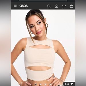 Cotton:On Cody cut out tank in stone